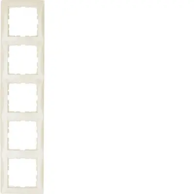 Berker afdekraam 5-voudig verticaal met tekstveld S1 creme glans (10158912)