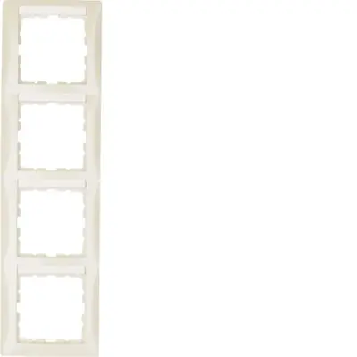 Berker afdekraam 4-voudig verticaal met tekstveld S1 creme glans (10148912)