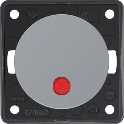 Berker Integro Flow uitschakelaar 2-polig 10 AX met controleverlichting grijs glans (937522507)