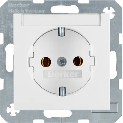 Berker wandcontactdoos randaarde tekstveld S1/B3/B7 wit mat (47501909)