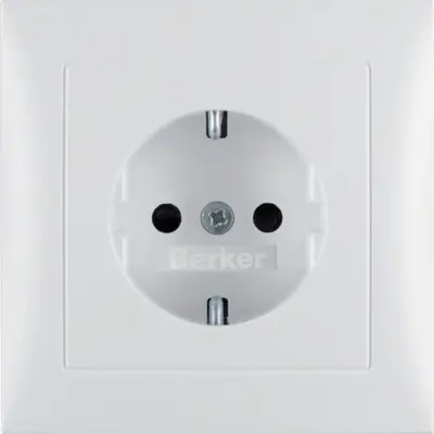 Berker wandcontactdoos randaarde kindveilig voor afzonderlijke montage S1/B3/B7 wit mat (47229909)