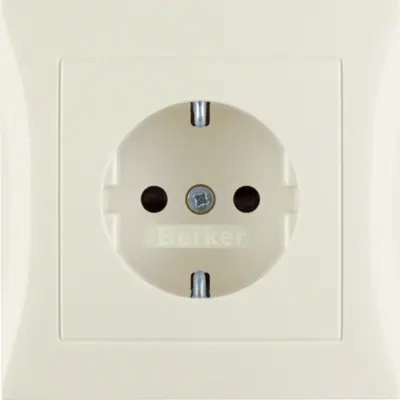 Berker wandcontactdoos randaarde kindveilig voor afzonderlijke montage S1/B3/B7 creme glans (47228982)