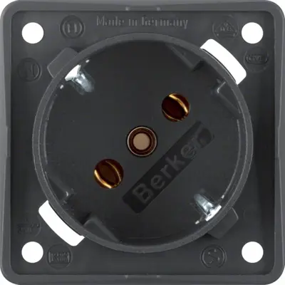 Berker Integro Flow wandcontactdoos randaarde 45 graden schroefklemmen antraciet mat (841852525)