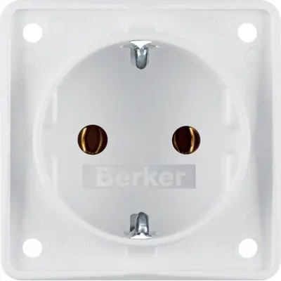 Berker Integro Flow wandcontactdoos randaarde steekklemmen wit mat (947782502)