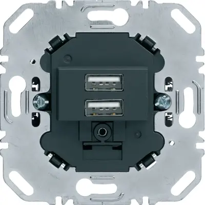 Berker USB-wandcontactdoos 2-voudig 3A antraciet mat standaard (260205)