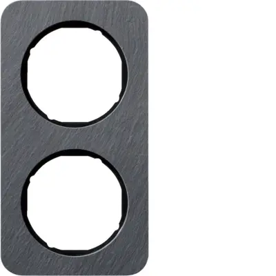 Berker afdekraam 2-voudig R1 leisteen zwart (10122384)