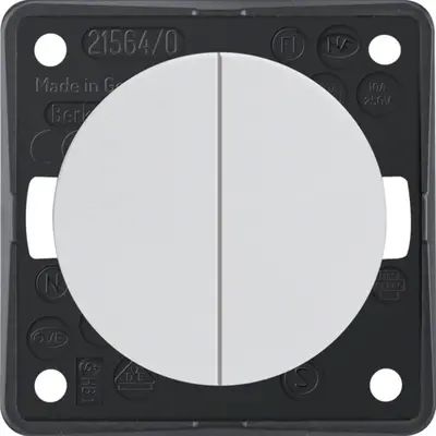 Berker Integro Flow serie impulsdrukker 2x maakcontact wit glans (936752509)