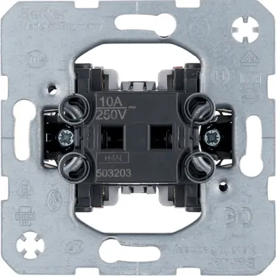 Berker pulsdrukker verbreekcontact en maakcontact 2x ingang 10A met spreidklemmen (503203)