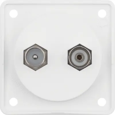 Berker Integro Flow radio/TV-antennedoos met F-connector wit glans (945612502)