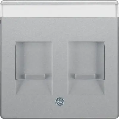Berker centraalplaat modular jack 2-voudig Q1/Q3/Q7 aluminium (11816084)