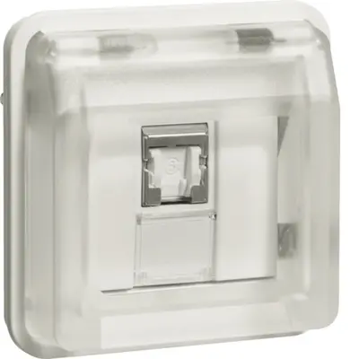 Berker W1 data-aansluiting CAT6 RJ45 1-voudig bovendeel wit (14093512)