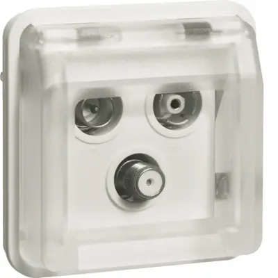 Berker W1 COAX satelliet wandcontactdoos einddoos bovendeel wit (12033562)