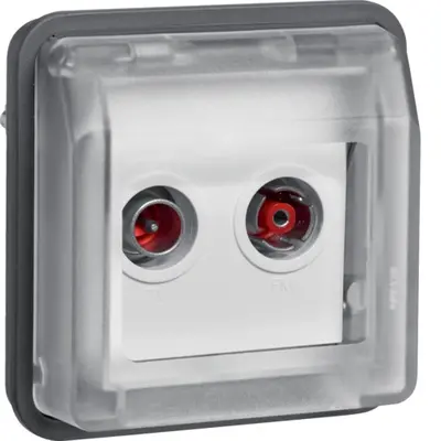 Berker W1 COAX antenne wandcontactdoos rijgdoos bovendeel grijs (12033555)