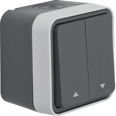 Berker W1 jaloezie impulsdrukker 1-polig compleet grijs (50753535)