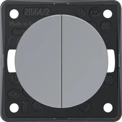 Berker Integro Flow serieschakelaar 10 AX grijs glans (936552507)