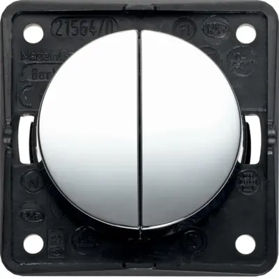 Berker Integro Flow serie impulsdrukker 2x maakcontact glanzend chroom (936752518)
