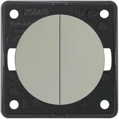 Berker Integro Flow serie impulsdrukker 2x maakcontact mat chroom (936752508)