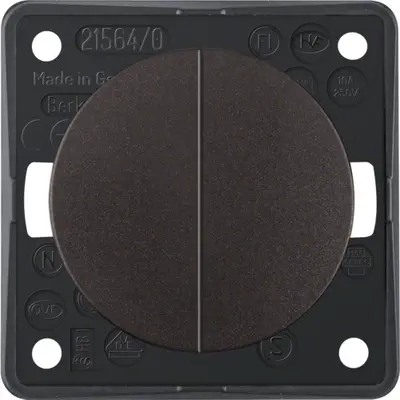 Berker Integro Flow serie impulsdrukker 2x maakcontact bruin mat (936752501)