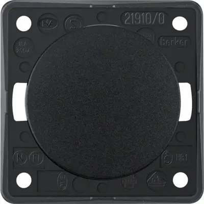 Berker Integro Flow pulsdrukker maakcontact zwart glans (936712510)
