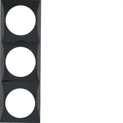 Berker Integro Flow afdekraam 3-voudig zwart glans (918192510)