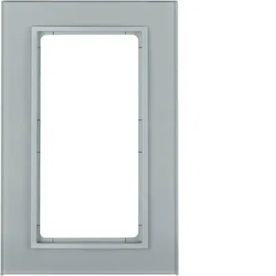 Berker afdekraam 1.5-voudig B7 aluminium glas/aluminium mat (13096414)