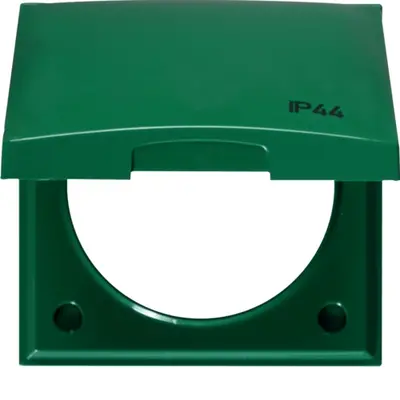 Berker Integro Flow afdekraam 1-voudig met klapdeksel groen glans IP44  (918282590)