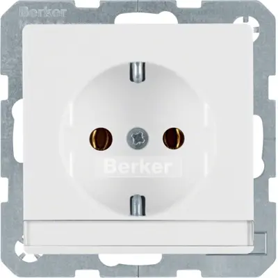 Berker wandcontactdoos randaarde tekstveld Q1/Q3/Q7 wit (47506089)