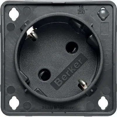 Berker Integro Flow wandcontactdoos randaarde 45 graden met controle LED antraciet mat (947132505)