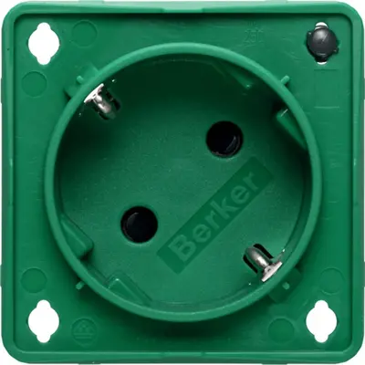 Berker Integro Flow wandcontactdoos randaarde 45 graden met controle LED groen mat (947132503)