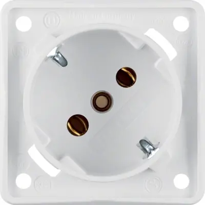 Berker Integro Flow wandcontactdoos randaarde 45 graden schroefklemmen wit mat (841852522)