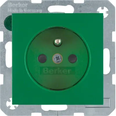 Berker wandcontactdoos penaarde kindveilig S1/B3/B7 groen mat (6768760063)