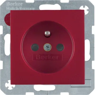 Berker wandcontactdoos penaarde kindveilig S1/B3/B7 rood mat (6768760062)