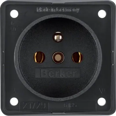 Berker Integro Flow wandcontactdoos penaarde zwart mat (9618505)