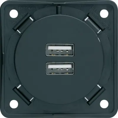 Berker Integro Flow USB-oplaadcontactdoos 3A 230V antraciet mat (926102505)