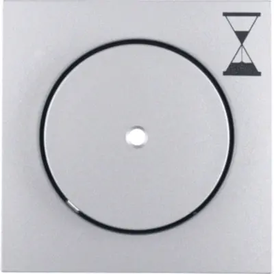 Berker drukknop met controlevenster en zandlopersymbool voor tijdschakelaar S1/B3/B7 aluminium mat (16741404)