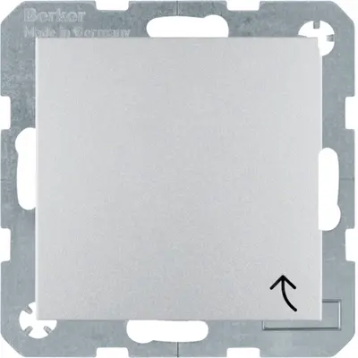 Berker wandcontactdoos randaarde kindveilig met klapdeksel S1 IP44 aluminium mat (47241404)