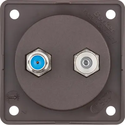 Berker Integro Flow antennewandcontactdoos radio/SAT bruin (945602501)