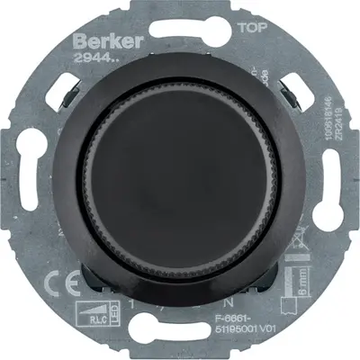 Berker universele draaidimmer comfort LED 3-100W 1930 zwart (294411)