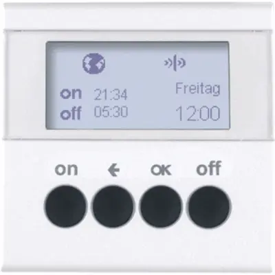 Berker KNX-RF schakelklok-opzetmod. berker S.1/B.3/B.7, polarwit mat (85745288)