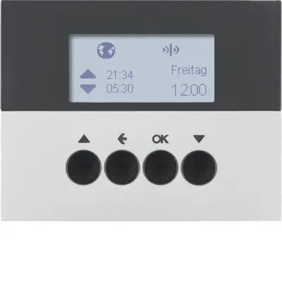 Berker KNX-RF schakelklok-opzetmod. jal.bed. berker K.5, aluminium (85745177)