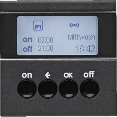Berker KNX-RF schakelklok-opzetmod. berker S.1/B.3/B.7, antraciet (85745285)