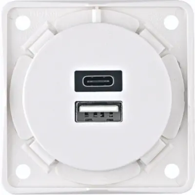 Berker USB-oplaadcontactdoos 3A USB-A en USB-C Integro wit mat (926202509)