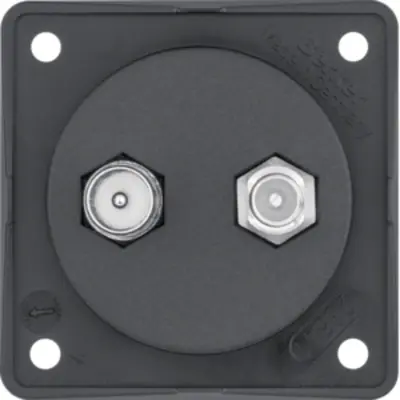 Berker Integro Flow TV/SAT-antennewandcontactdoos zwart mat (845632503)