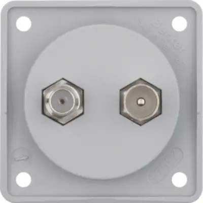 Berker Integro Flow TV/SAT-antennewandcontactdoos grijs mat (845632506)
