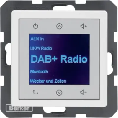 Berker Radio Touch DAB+ Bluetooth Q1/Q3/Q7 polarwit soft finish (30846089)