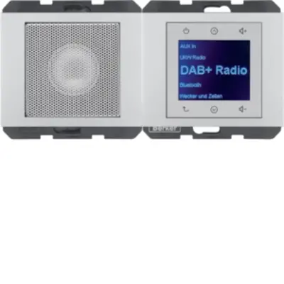 Berker radio touch met luidspreker DAB+ K5 aluminium gelakt (29807003)