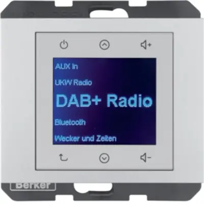 Berker radio touch DAB+ K5 aluminium gelakt (29847003)