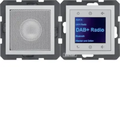 Berker radio touch met luidspreker DAB+ Bluetooth S1/B3/B7 aluminium mat (30801404)