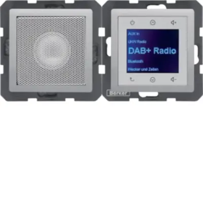 Berker radio touch met luidspreker DAB+ Bluetooth Q1/Q3/Q7 aluminium (30806084)