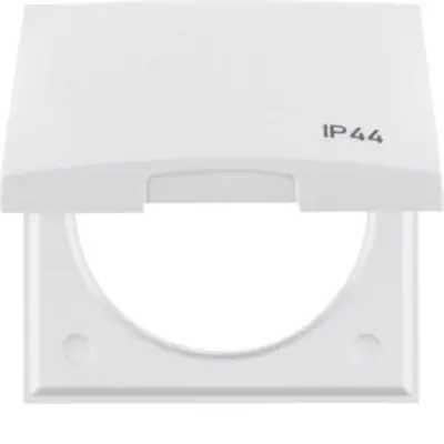 Berker Integro Flow afdekraam 1-voudig met klapdeksel wit glans IP44  (818282599)